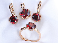 фото Комплект (серьги-кольцо-подвеска  ) - (артикул - 18ks09115-ZZ1291-1)